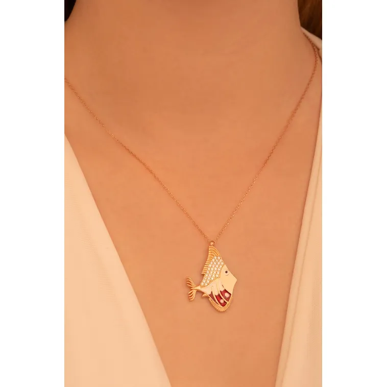 Balık Burcu Bayan Gümüş Kolye Harika Tasarım-Rose (bronz) Balık Burcu Bayan Gümüş Kolye Harika Tasarım-Rose (bronz)