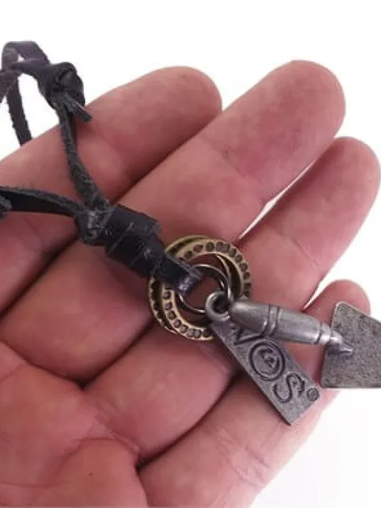 Mala Erkek Deri Kolye İnşaatçılara Özel