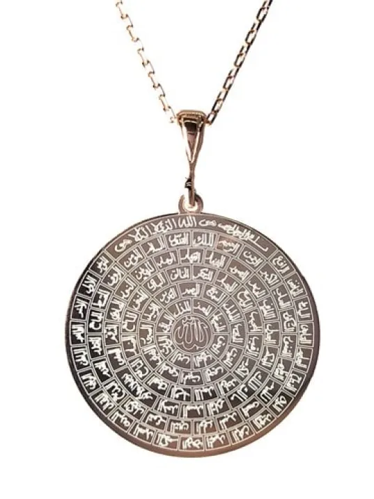 Esmaül Hüsna Rose Renk Bayan Gümüş Kolye