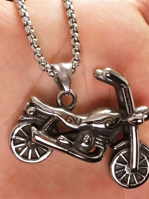 OttoMan Chopper Motorcu Motosiklet Çelik Erkek Kolye Zincir