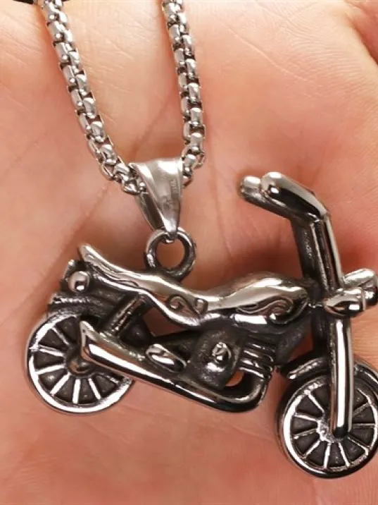 OttoMan Chopper Motorcu Motosiklet Çelik Erkek Kolye Zincir