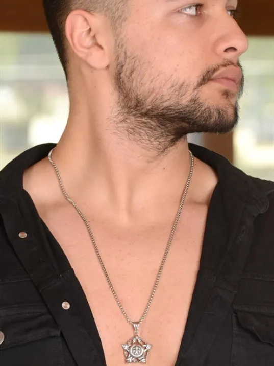 Ottoman Çelik Yıldız Model Erkek Kolye Cklyldzmotf-gms