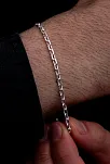 Erkek Gümüş Bileklik - 3 mm Forse Zincir Gümüş Bileklik