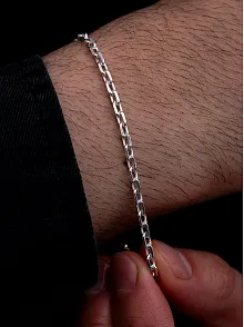 Erkek Gümüş Bileklik - 3 mm Forse Zincir Gümüş Bileklik