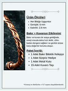 Erkek Bakır Bileklik - Sirayet Erkek Bakır Kelepçe Bileklik Bilezik