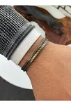 Erkek Bileklik - Metal Erkek Bileklik - Erkek Bileklik - Çizgili Model-Sarı