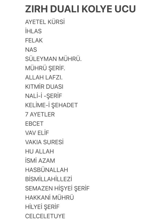 Bakır Kolye Ucu Bakır Zırh Kolye Celcelütiye 4 Kul Duası Hilyei Şerif Ebcet Mührü Şerif İsmi Azam vb