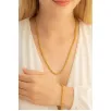 Kadın Çelik Kolye Bileklik Set - Altın Kaplama Spiga Model Çelik Bileklik Kolye Kadın Çelik Kolye Bileklik Set - Altın Kaplama Spiga Model Çelik Bileklik Kolye