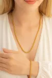 Kadın Çelik Kolye Bileklik Set - Altın Kaplama Spiga Model Çelik Bileklik Kolye Kadın Çelik Kolye Bileklik Set - Altın Kaplama Spiga Model Çelik Bileklik Kolye