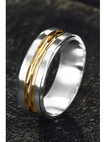 Erkek Gümüş Alyans - Halat Tasarımı 925 Ayar Erkek Yüzük Erkek Gümüş Alyans - Halat Tasarımı 925 Ayar Erkek Yüzük