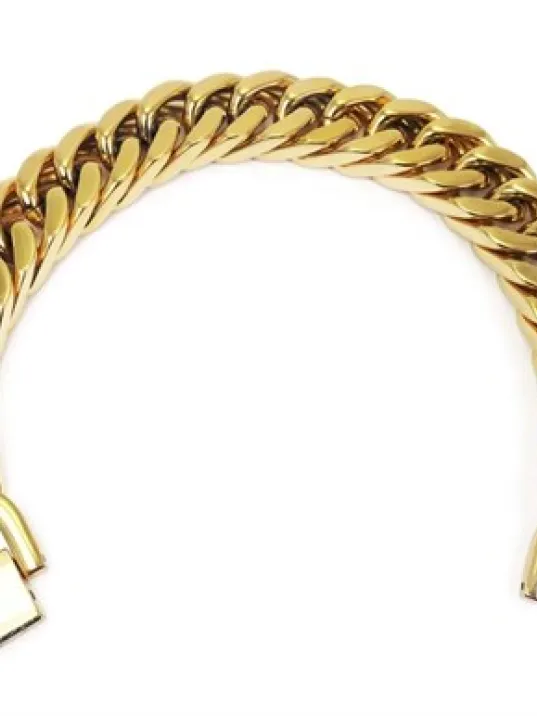 Altın Rengi Sarı Çelik Erkek Bileklik Mükemmel Kalite!!