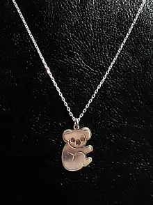 Koala Modelli Bayan Gümüş Kolye Zincir GKLKOALA001-GMS