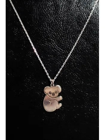 Koala Modelli Bayan Gümüş Kolye Zincir GKLKOALA001-GMS Koala Modelli Bayan Gümüş Kolye Zincir GKLKOALA001-GMS