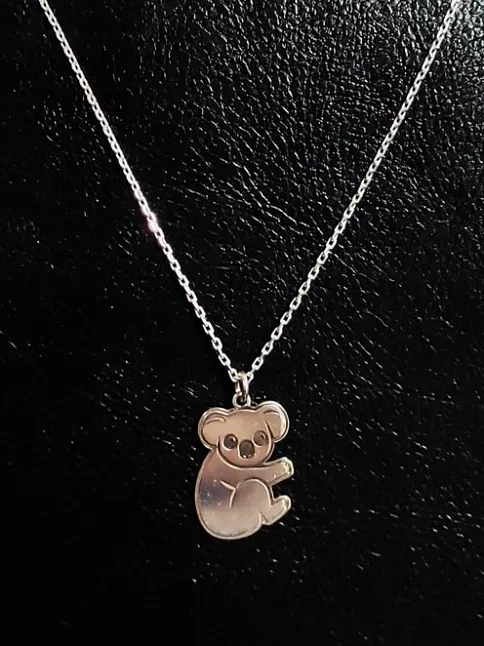 Koala Modelli Bayan Gümüş Kolye Zincir GKLKOALA001-GMS