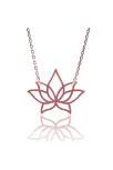 Lotus Çiçeği Rose Renk Bayan Gümüş Kolye Lotus Çiçeği Rose Renk Bayan Gümüş Kolye
