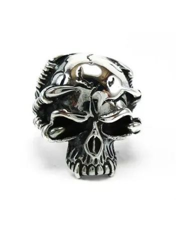 Gotik Kurukafa Gümüş Erkek Yüzüğü