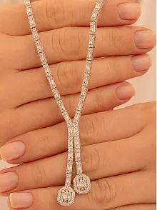 Kadın Gümüş Kolye - Merlin Baget Taşlı Model Kadın Kolye