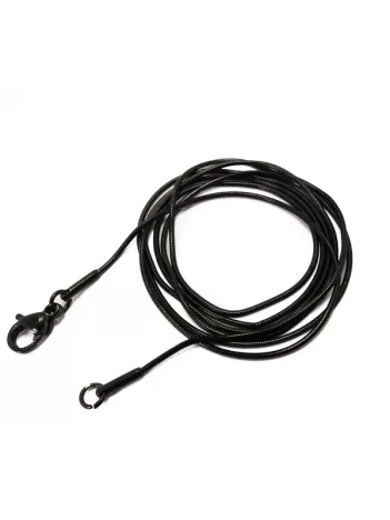 OttoMan Siyah Snake Erkek Çelik Zincir Kolye Çok İnce Ve Uzun Model