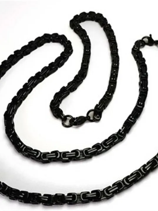 Erkek Çelik Zincir Kolye + Bileklik Set