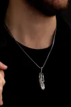 Büyük Boy Tüy Erkek Gümüş Kolye Zincir Büyük Boy Tüy Erkek Gümüş Kolye Zincir