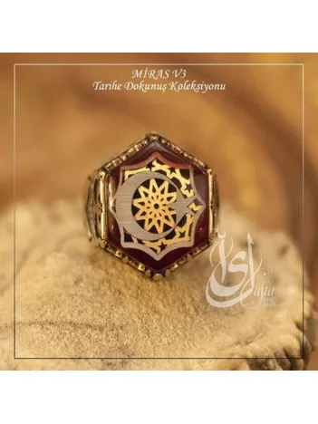 İslam Usta Tasarımı Miras Model 3 Gümüş Erkek Yüzük
