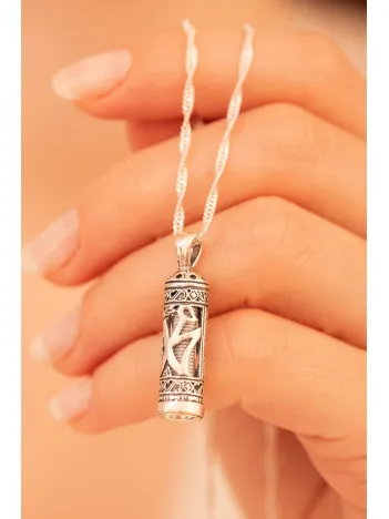 Hz.Muhammed Yazılı Bayan Gümüş Muska Cevşen Kolye