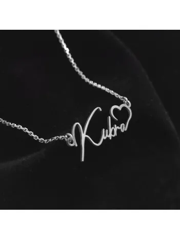 Kalp Gümüş Renk  Gümüş Kolye Zincir Gklgmsısımk