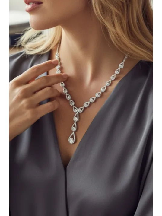 Damla Su Yolu Gümüş Kolye