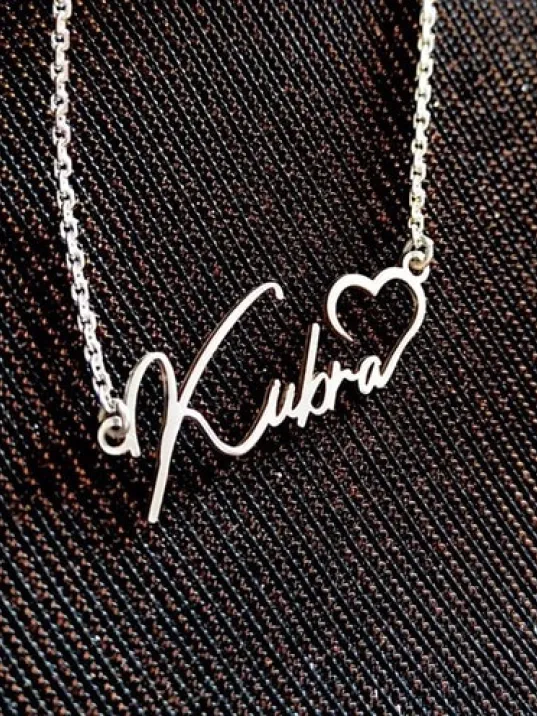 Kalp Gümüş Renk  Gümüş Kolye Zincir Gklgmsısımk