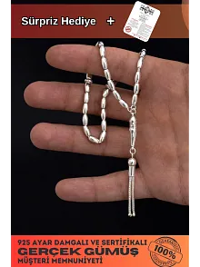 Gümüş Tespih Arpakesim Orta Bilek Boy 18gr