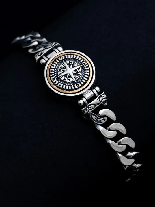 Pusula Model Gurmet Zincir Gumus Bileklik Künye Pusula Model Gurmet Zincir Gumus Bileklik Künye