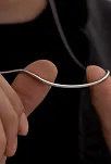 Erkek Çelik Kolye - 2.5mm Yamaç Model Paslanmaz Çelik Kolye