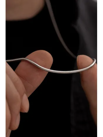 Erkek Çelik Kolye - 2.5mm Yamaç Model Paslanmaz Çelik Kolye