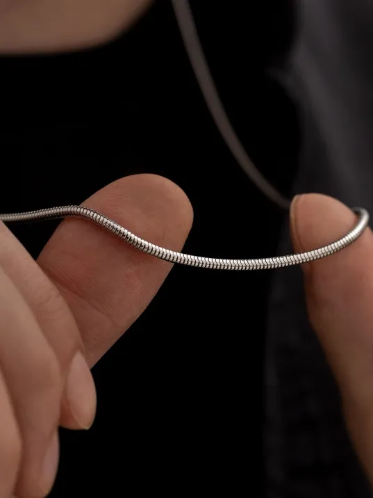 Erkek Çelik Kolye - 2.5mm Yamaç Model Paslanmaz Çelik Kolye