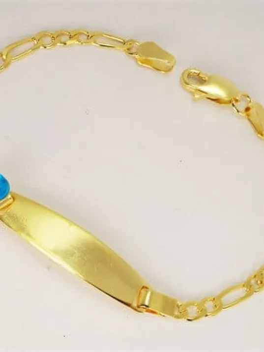 Altın Rengi Gümüş Bebek Çocuk Künye Bileklik İsim Yazılır