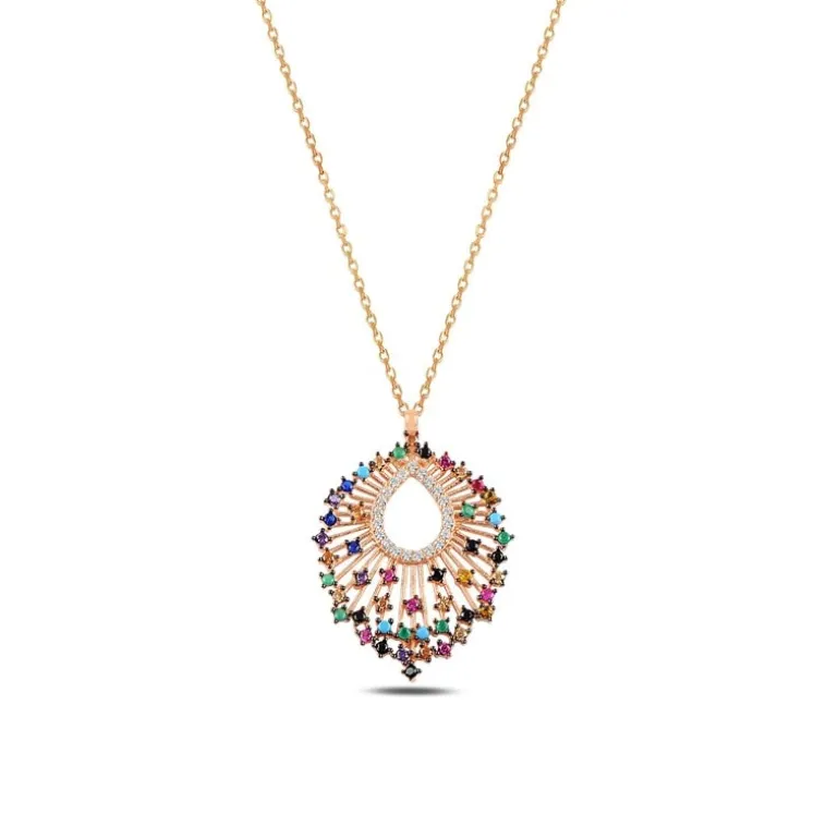 Zirkon Taşlı Rose Renk Damla Model Gözalıcı Kadın Gümüş Kolye GKLDMLMODEL-ROS Zirkon Taşlı Rose Renk Damla Model Gözalıcı Kadın Gümüş Kolye GKLDMLMODEL-ROS