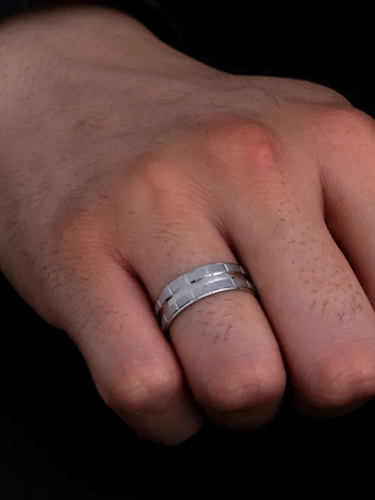 Titanik Model Erkek Gümüş Tek Alyans Yüzük Nişan Söz Yüzükleri