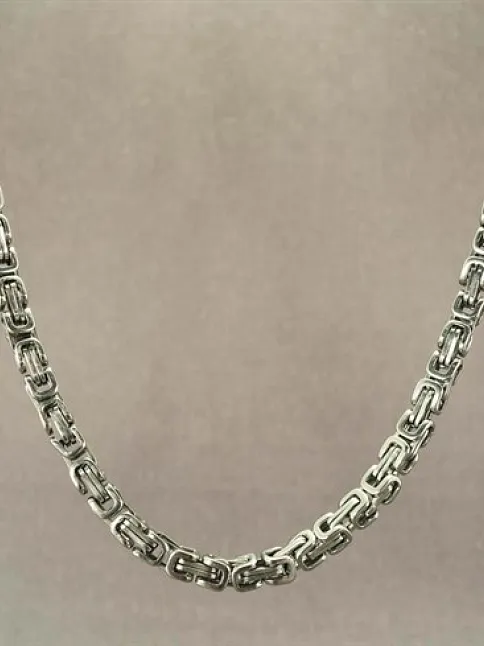 OttoMan 3,5mm İnce Kral Erkek Çelik Kolye Zincir