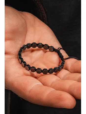 Erkek Kadın Doğal Taş Bileklik - Siyah Hematit Doğal Taşlı Makrome Model 2 Unisex Bileklik Erkek Kadın Doğal Taş Bileklik - Siyah Hematit Doğal Taşlı Makrome Model 2 Unisex Bileklik
