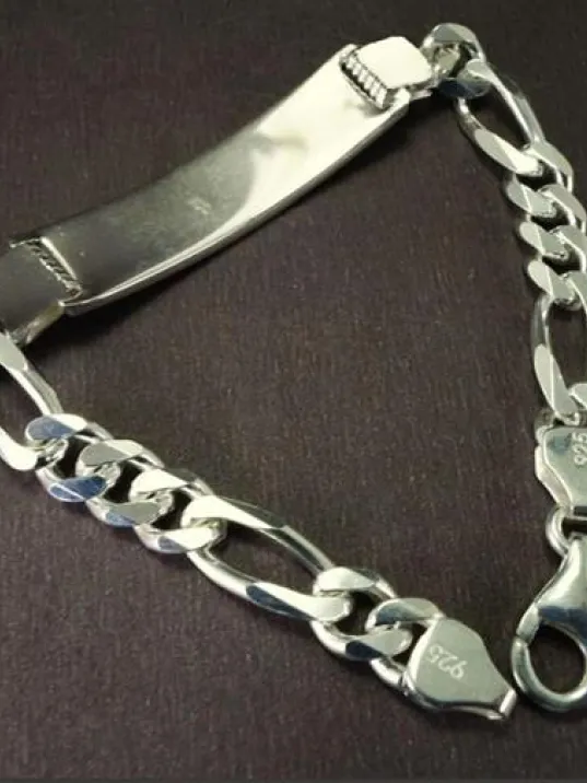 İsim Yazılan Erkek Gümüş Bileklik Künye Kalın Model İsim Yazılan Erkek Gümüş Bileklik Künye Kalın Model