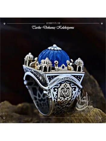 İslam Usta Tasarımı Kubbet-ül Sır Gümüş Erkek Yüzük