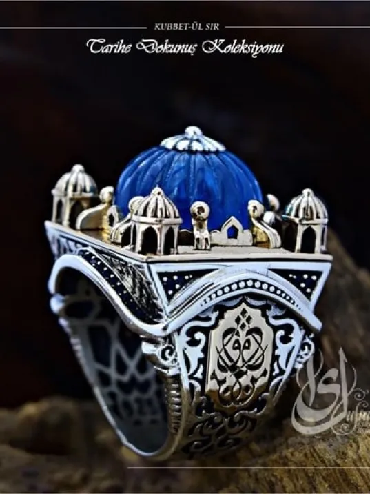 İslam Usta Tasarımı Kubbet-ül Sır Gümüş Erkek Yüzük