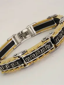 Erkek Çelik Bileklik Künye Zikzaklı Model