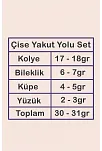 Çise Bayan Yakut Taşlı Gümüş Su Yolu Set - Kolye, Bileklik, Küpe, Yüzük