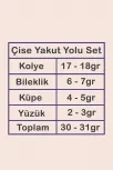 Çise Bayan Yakut Taşlı Gümüş Su Yolu Set - Kolye, Bileklik, Küpe, Yüzük