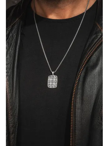 925 Ayar Gümüş Ebced Karartmalı Kolye İslami Motifli Erkek Gümüş Kolye 925 Ayar Gümüş Ebced Karartmalı Kolye İslami Motifli Erkek Gümüş Kolye