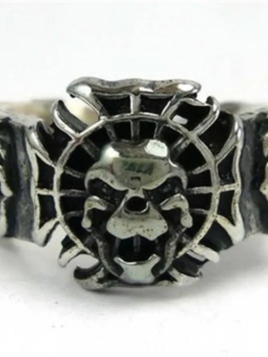 Gotik Kurukafa Skull Gümüş Erkek Yüzüğü