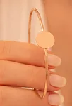 Kadın Gümüş Bileklik - El Yapımı Rose Kaplama Gümüş Yuvarlak Motifli Kadın Bileklik