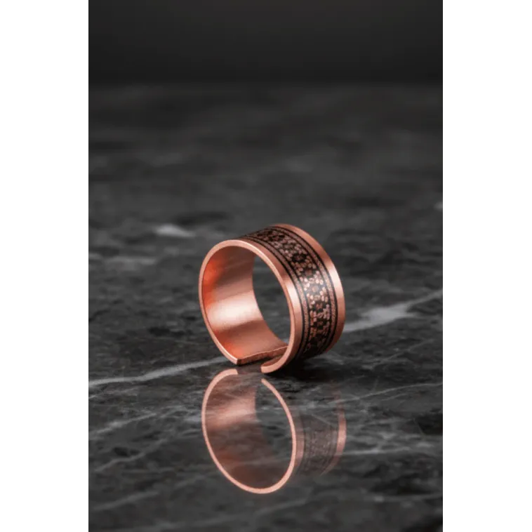 Kadın Bakır Bileklik Yüzük Set - Anna Model Özel Baskı Metal Kutu Ve Kuvars Taşı Kadın Bakır Bileklik Yüzük Set - Anna Model Özel Baskı Metal Kutu Ve Kuvars Taşı