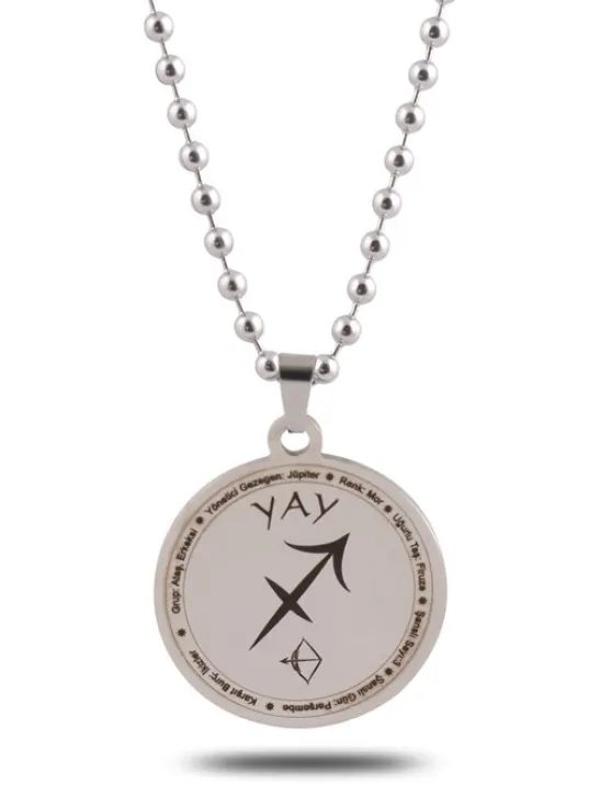 Yay Burcu Kolye Kadın Erkek Çelik Kolye Top Zincir CKLYAYBURCU-GMS